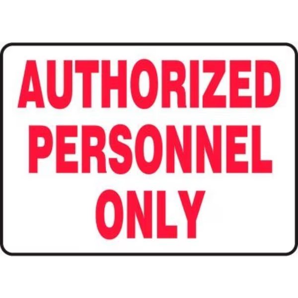 Accuform Authorized Personnel Only Sign, 14inW x 10inH, Plastic, Accuform, Mfr#: MADM499VP